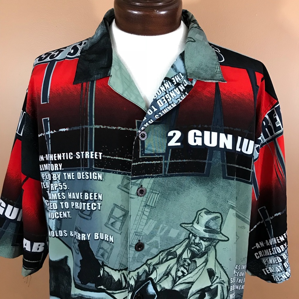 RP55 Gangster comic design all over print shirt 3X
